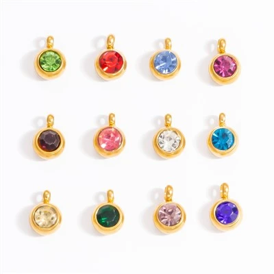 Γούρια με κρεμαστό κόσμημα Birthstone Στρογγυλό CZ