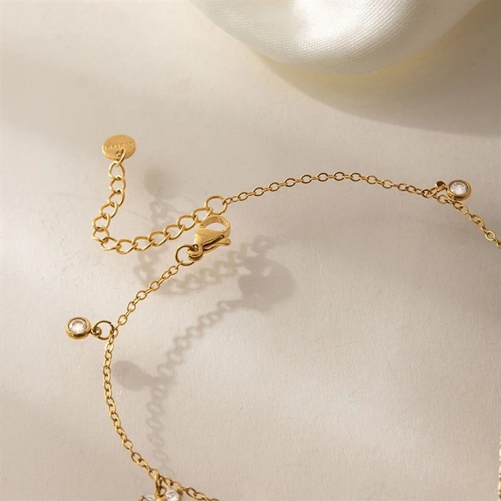 Flower Drop CZ Anklet suppliers