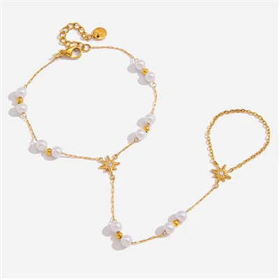 Βραχιόλι με αλυσίδα χεριών Pearl Star
