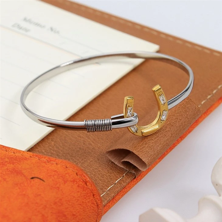 U Shape Two Tone Bangle