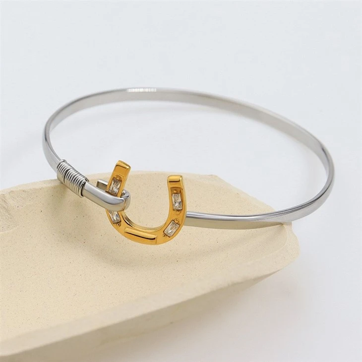 U Shape Two Tone Bangle